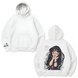 Kaoruko Waguri large embroidery oversize hoodie, White, S (warm)