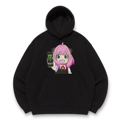 Anya Forger with energy drink black oversize hoodie 30.291.1 фото