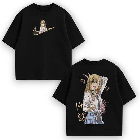 Marin Kitagawa large embroidery v2 oversize t-shirt, Black, XS