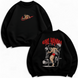 Baki large embroidery oversize sweatshirt, Black, S (warm)
