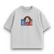 Luffy fingers boxed oversize t-shirt, light gray, XS