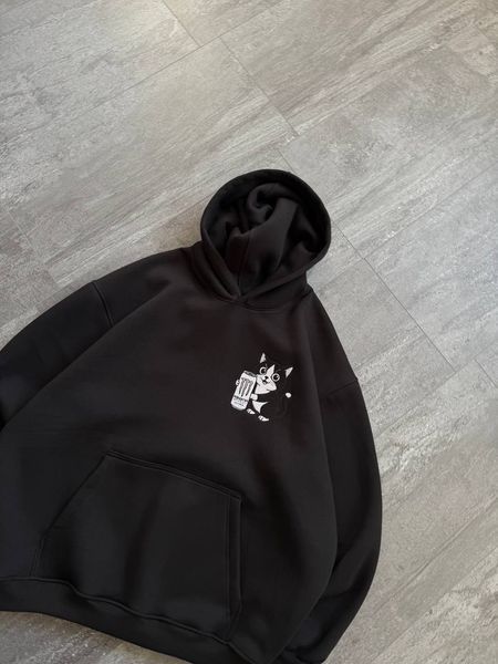 Cat with energy drink white oversize hoodie 30.851.1 фото