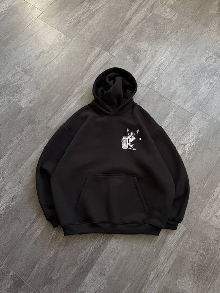 Cat with energy drink white oversize hoodie 30.851.1 фото