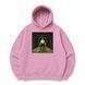 Roronoa Zoro large boxed embroidery oversize hoodie, light pink, S (not warm)