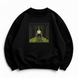 Roronoa Zoro large boxed embroidery oversize sweatshirt, Black, S (warm)