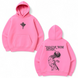 Jesus Jojo large embroidery oversize hoodie, Pink, S (warm)