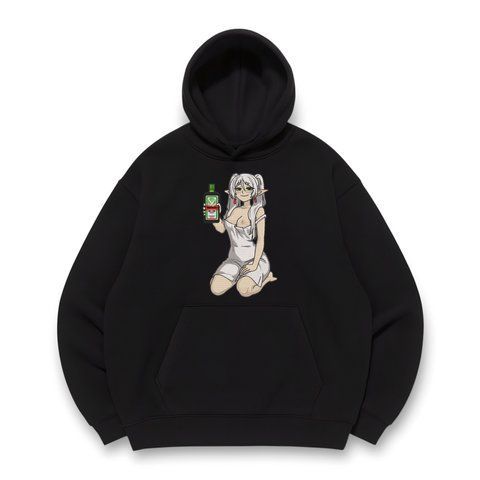 Frieren naked with liquor oversize hoodie  30.307.1 фото