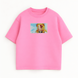 Rengoku boxed oversize t-shirt, Pink, XS