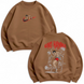 Baki large embroidery oversize sweatshirt, Brown, S (warm)