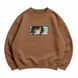 Obanai boxed oversize sweatshirt, Brown, S (warm)