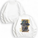 Muichiro Tokito and Obanai large embroidery oversize sweatshirt, White, S (warm)
