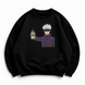 Satoru Gojo with liquor oversize sweatshirt, Black, S (warm)