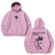 Jesus Jojo large embroidery oversize hoodie, light pink, S (not warm)