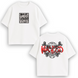 Luffy boxed v2 + logo Luffy large embroidery oversize t-shirt, White, XS