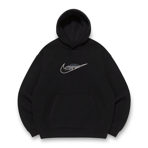 swoosh BMW oversize hoodie, Black, S (warm)
