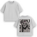 God boxed large embroidery oversize t-shirt, light gray, XS