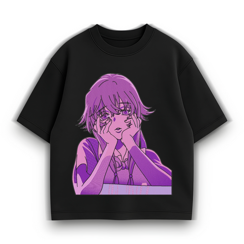 Yuno Gasai large embroidery oversize t-shirt 31.687 фото