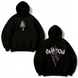 Shadow large embroidery oversize hoodie, Black, S (warm)