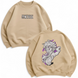 Luffy large embroidery v2 oversize sweatshirt, Beige, S (warm)