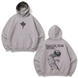 Jesus Jojo large embroidery oversize hoodie, light gray, S (not warm)