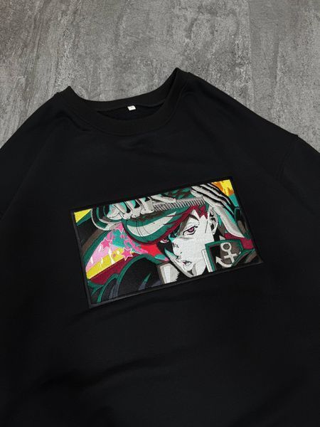 Jojo anime boxed v2 oversize sweatshirt, Black, S (warm)