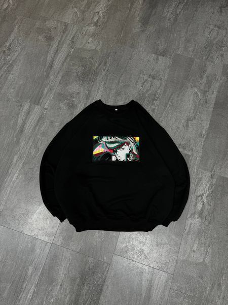 Jojo anime boxed v2 oversize sweatshirt, Black, S (warm)