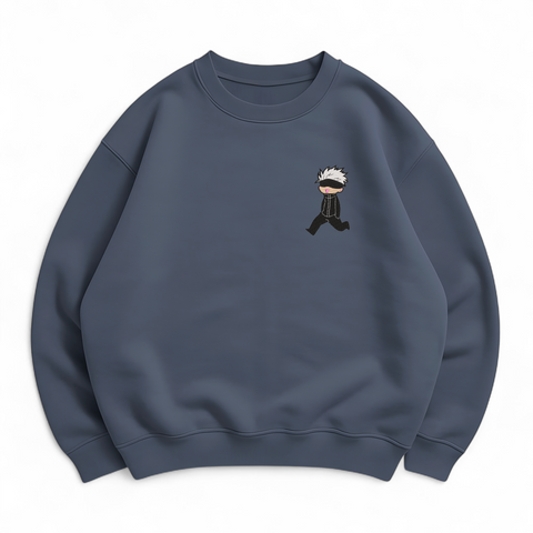 Satoru Gojo 10 cm oversize sweatshirt, Gray, S (warm)