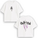 Shadow large embroidery oversize t-shirt, White, XS