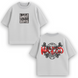 Luffy boxed v2 + logo Luffy large embroidery oversize t-shirt, light gray, XS