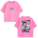 Choso large embroidery oversize t-shirt, Pink, XS
