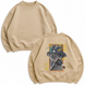 Muichiro Tokito and Obanai large embroidery oversize sweatshirt, Beige, S (warm)