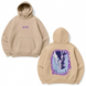 Solo leveling dragon large embroidery oversize hoodie, Beige, S (warm)