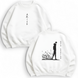 Solo Leveling arise large embroidery oversize sweatshirt, White, S (warm)
