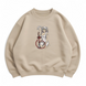 Frieren with hookah oversize sweatshirt, Beige, S (warm)