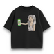 Frieren with beer svitle oversize t-shirt, Black, XS