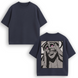 God boxed large embroidery oversize t-shirt, Dark gray, XS