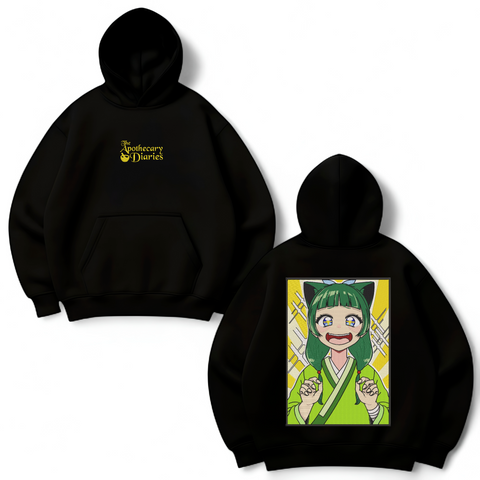 MaoMao large embroidery oversize hoodie, Black, S (warm)