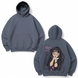 Kaoruko Waguri large embroidery oversize hoodie, Gray, S (warm)