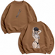 Maki Zen`in large embroidery v3 oversize sweatshirt, Brown, S (warm)