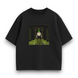 Roronoa Zoro large boxed embroidery oversize t-shirt, Black, XS