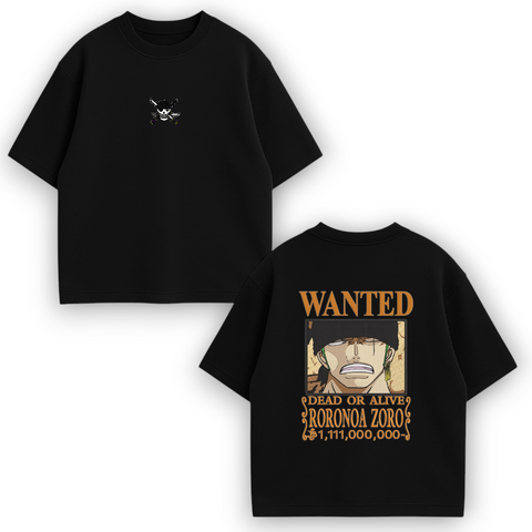 Wanted Roronoa Zoro large embroidery oversize t-shirt 31.157 фото