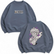 Luffy large embroidery v2 oversize sweatshirt, Gray, S (warm)