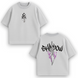 Shadow large embroidery oversize t-shirt, light gray, XS
