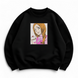Inoue Orihime boxed large emroidery oversize sweatshirt, Black, S (warm)