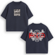 Luffy boxed v2 + logo Luffy large embroidery oversize t-shirt, Dark gray, XS