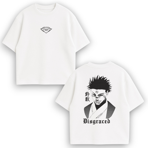 Sukuna large embroidery v2 oversize t-shirt, White, XS