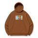 Rengoku boxed oversize hoodie, Brown, S (warm)