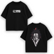 Kenpachi Zaraki large embroidery oversize t-shirt, Black, XS