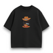 Hats one piece oversize t-shirt, Black, XS