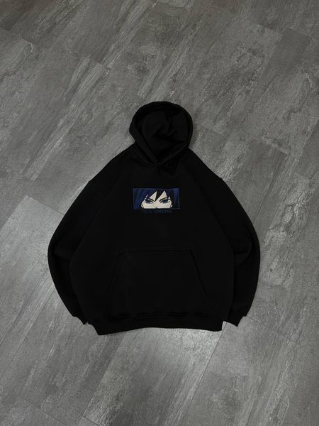 Giyu Tomioka boxed oversize hoodie, Black, S (warm)